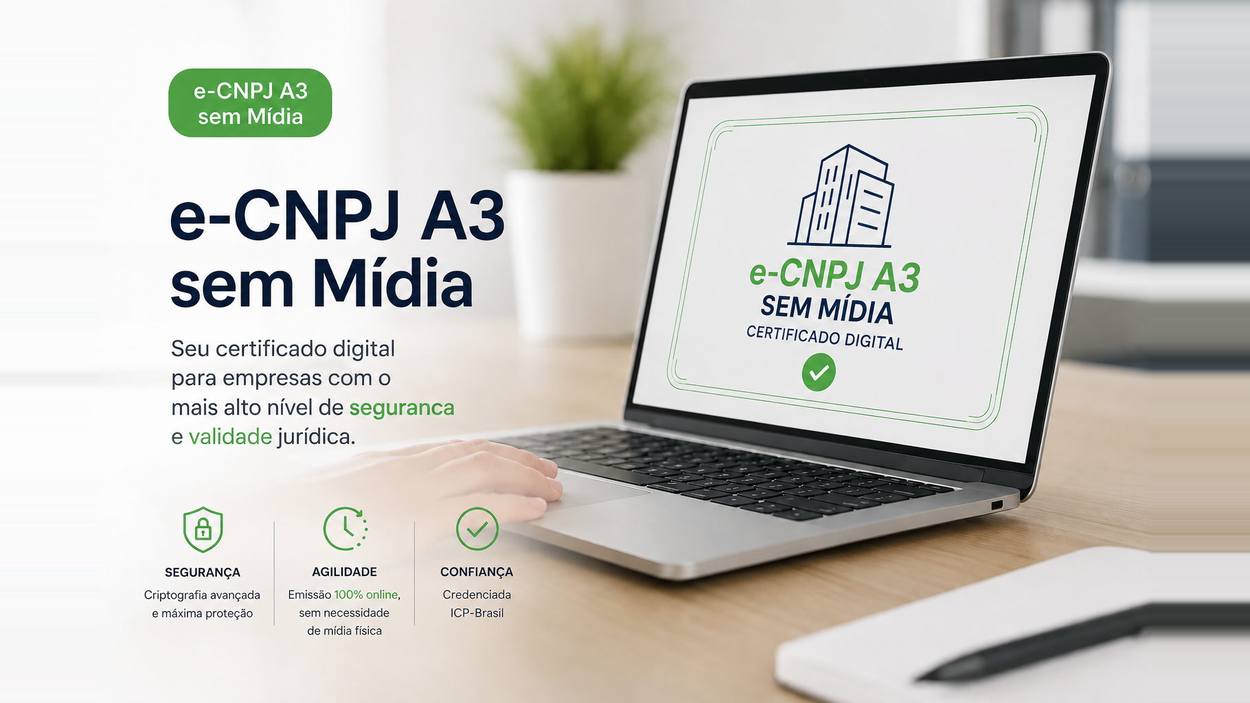 Certificado Digital e-CNPJ A3 sem Midia